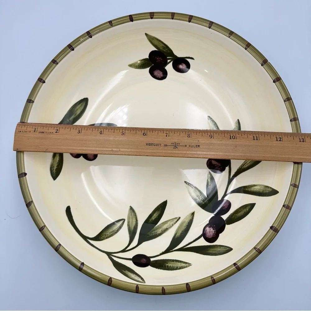 Williams Sonoma Pasta Bowl Liguria Pattern Olive Branches Glossy 2 Small Chips